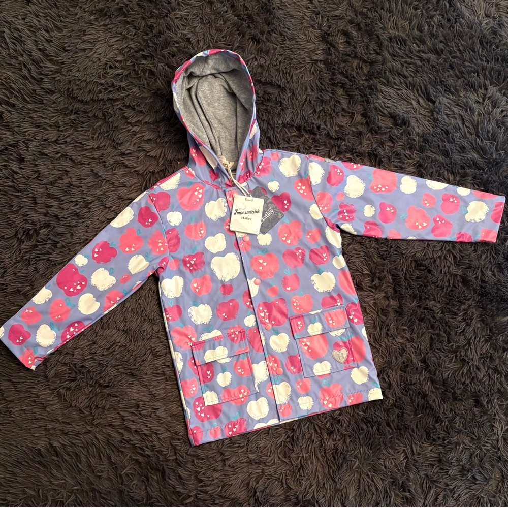 Hatley Pink and Purple Apple Raincoat